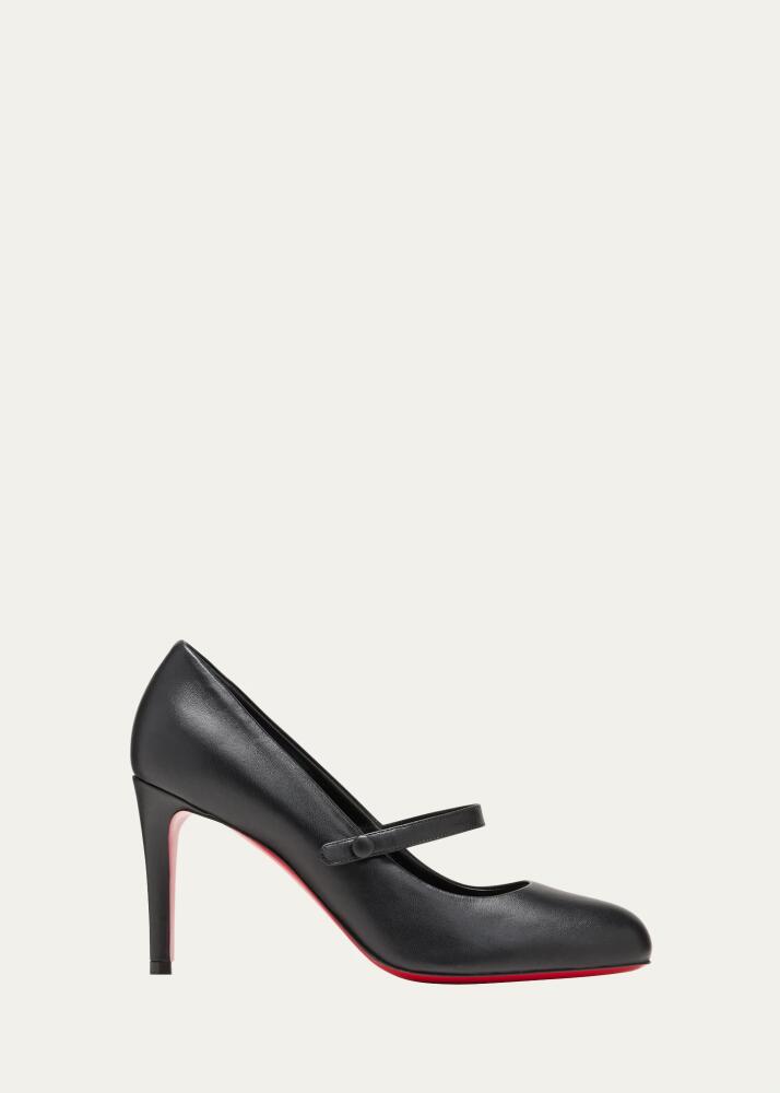 Christian Louboutin Leather Mary Jane Red Sole Pumps Cover