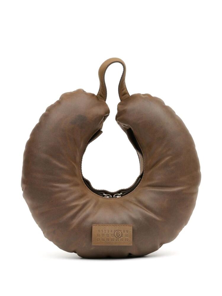 MM6 Maison Margiela Travel Pillow leather shoulder bag - Brown Cover