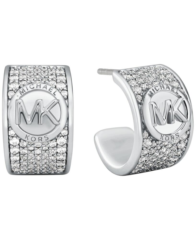 Michael Kors Pave Huggie Earrings - Silver Cover