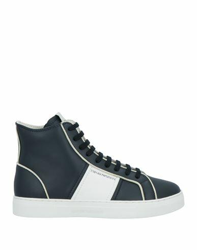 Emporio Armani Man Sneakers Midnight blue Ovine leather, Cow leather Cover