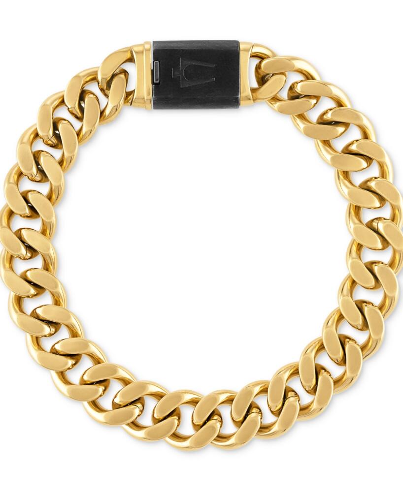 Bulova Men's Classic Curb Chain Bracelet in Gold-Plated Stainless Steel - Gold Cover