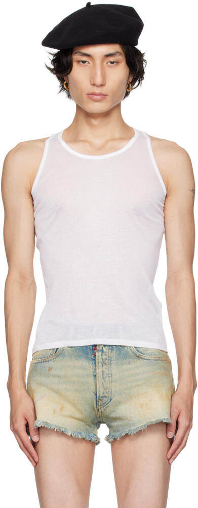 Maison Margiela White Ribbed Tank Top Cover