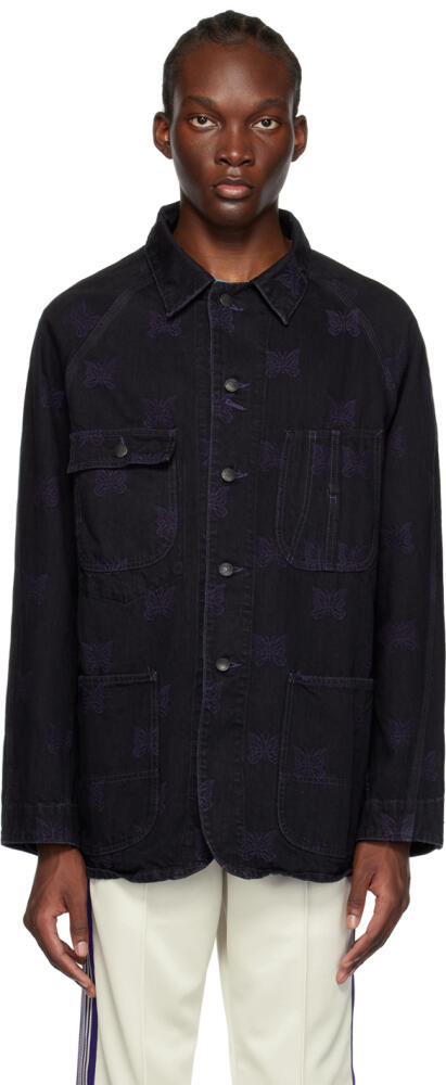 NEEDLES Black Papillon Denim Jacket Cover