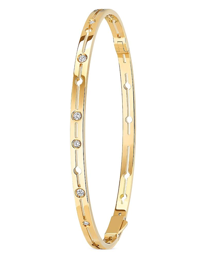 Dinh Van 18K Yellow Gold Pulse Diamond Bangle Bracelet Cover