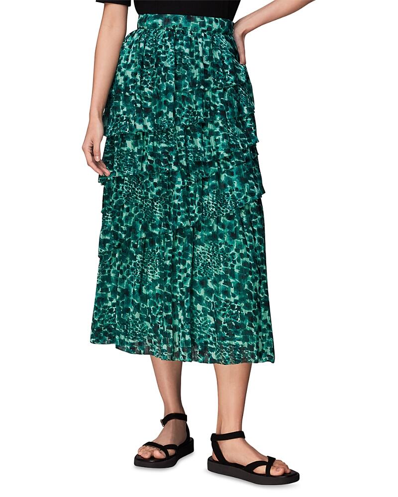 Whistles Watercolor Wildcat Midi Skirt Cover