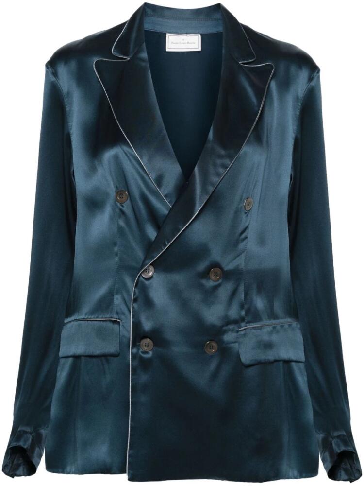 Pierre-Louis Mascia double-breasted silk blazer - Blue Cover