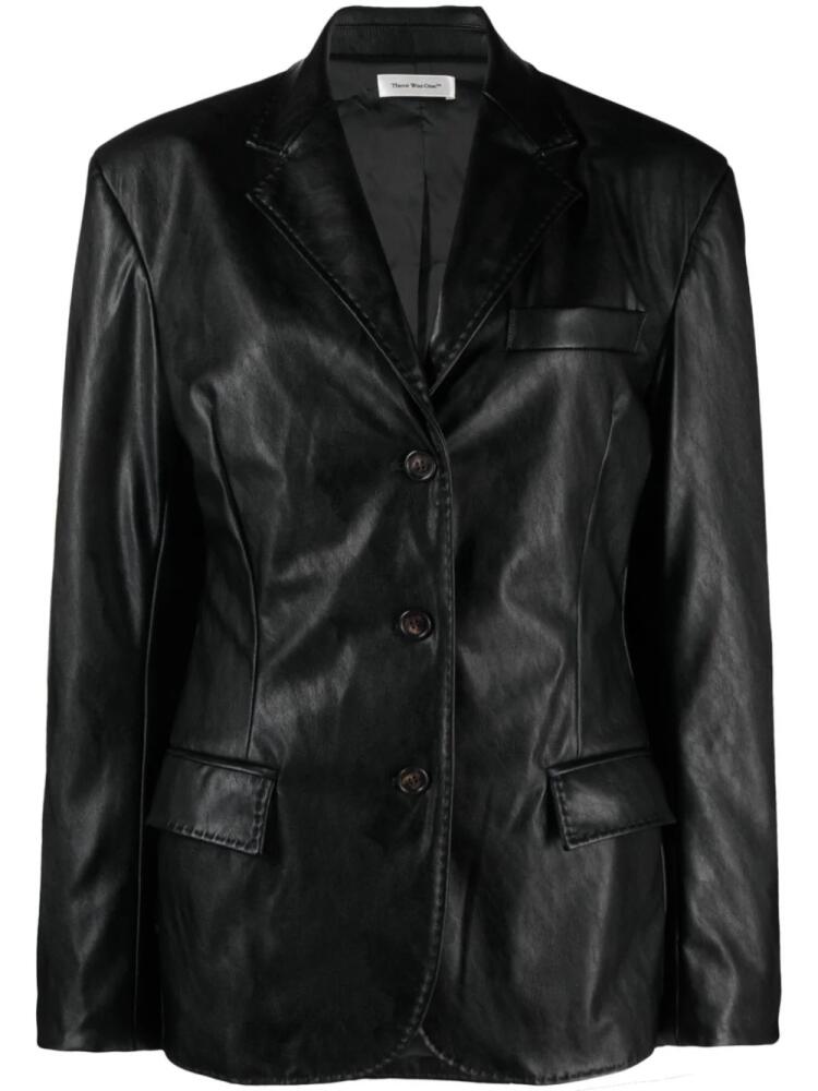 There Was One single-breasted faux-leather blazer - Black Cover