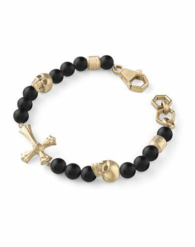 Philipp Plein Whisper Onyx Beads Bracelet Man Bracelet Gold Onyx Cover