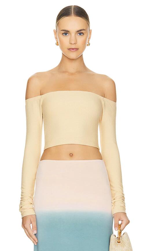 Indah Etoile Crop Top in Yellow Cover