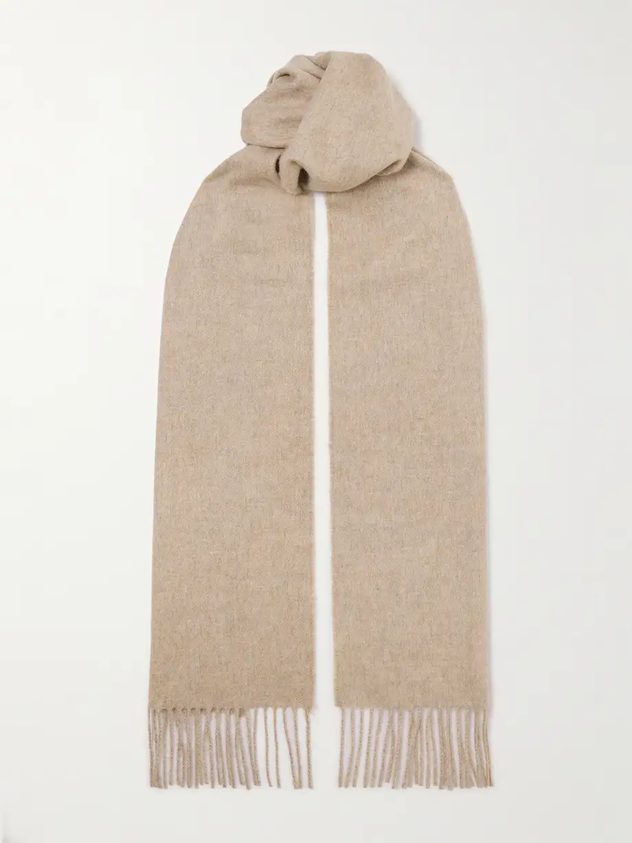 Johnstons of Elgin - Fringed Cashmere Scarf - Neutrals Cover