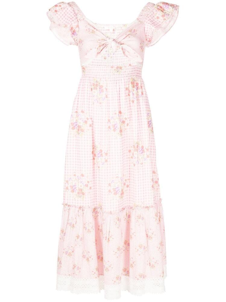 LoveShackFancy Emeka floral midi dress - Pink Cover