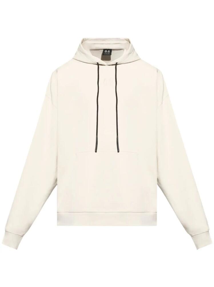 44 LABEL GROUP rear-logo-print hoodie - White Cover