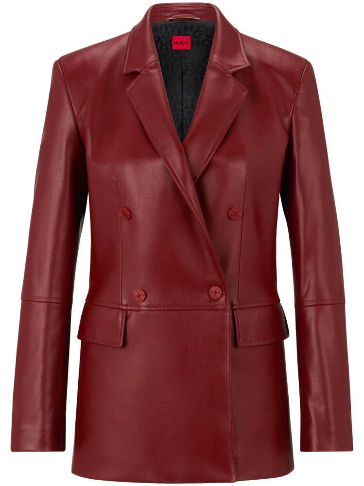 HUGO faux-leather blazer - Red Cover