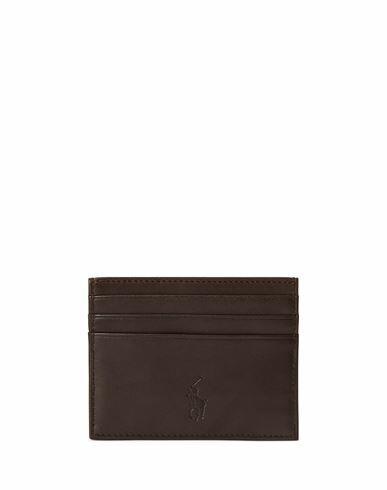 Polo Ralph Lauren Suffolk Slim Leather Card Case Man Document holder Dark brown Cow leather Cover