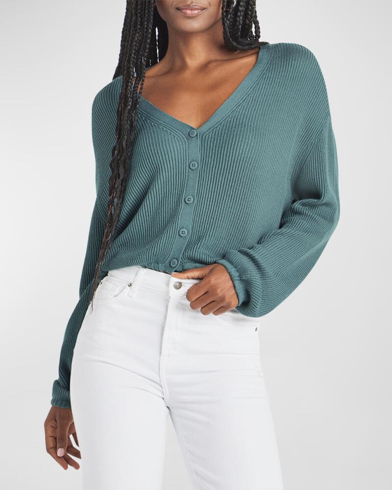 Splendid Bri Rib-Knit Drop-Shoulder Cardigan Cover