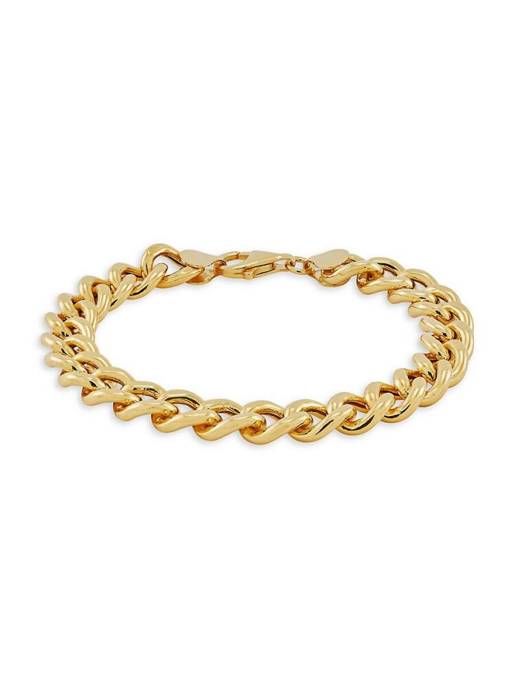 Saks Fifth Avenue Made in Italy Men's 18K Goldplated Sterling Silver GOS Curb-Link Chain Bracelet Cover