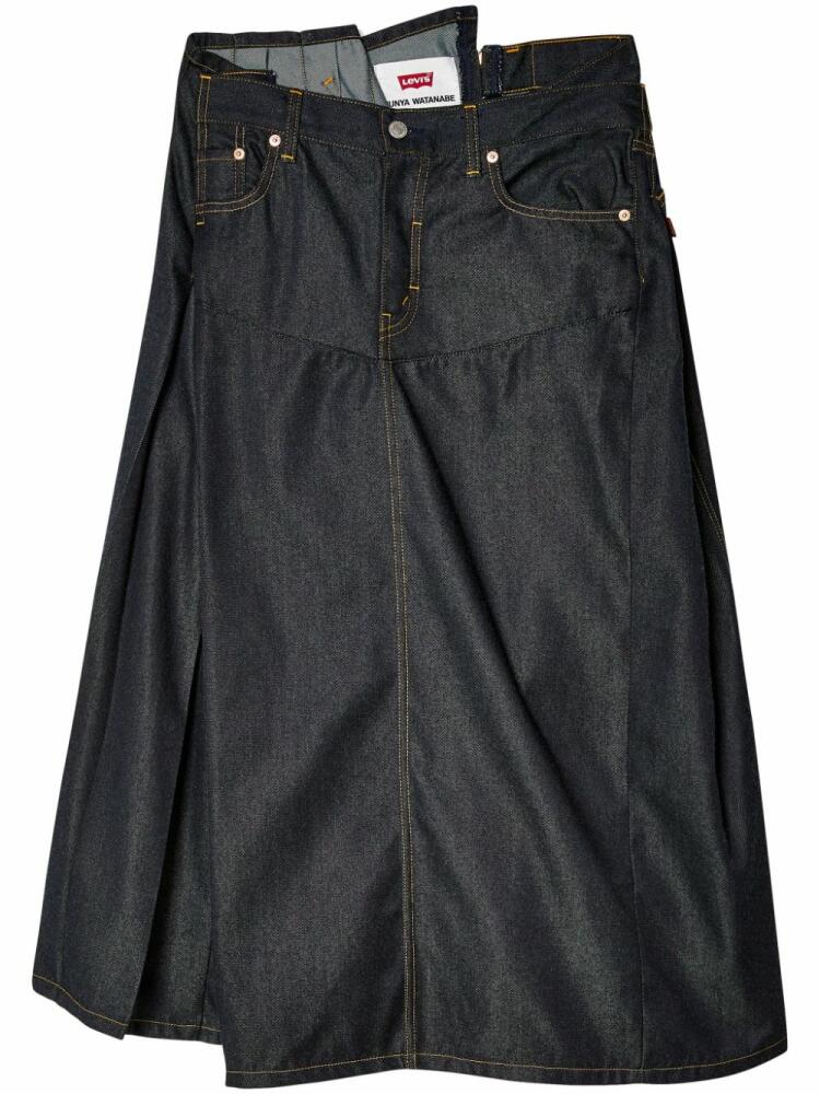 Junya Watanabe asymmetric denim midi skirt - Blue Cover