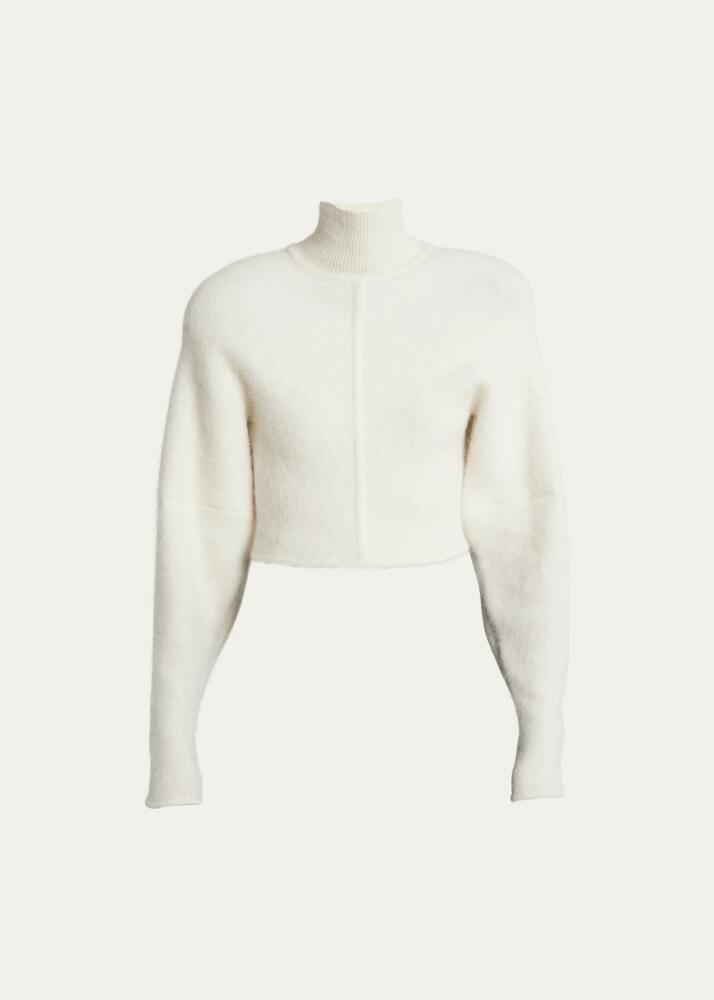 ALAIA Cropped Fuzzy Alpaca Wool Sweater Cover