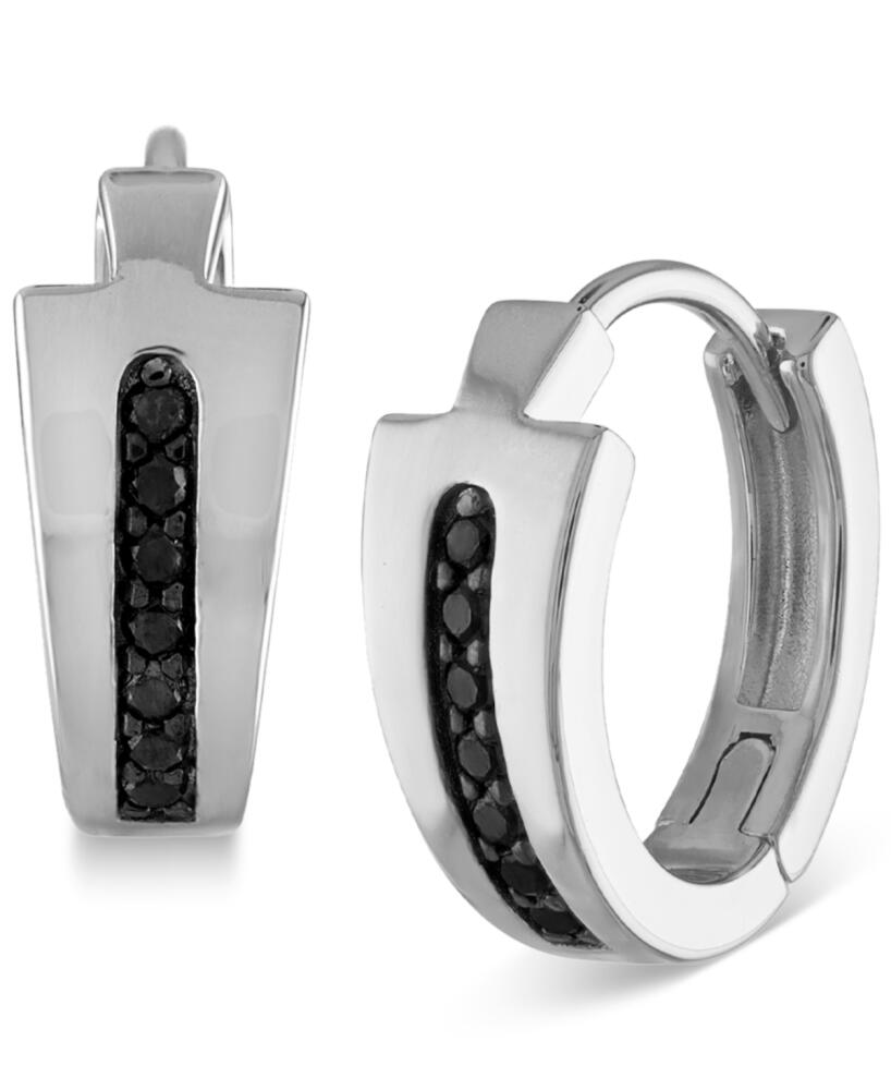 Bulova Men's Icon Black Diamond (1/6 ct. t.w.) Hoop Earrings in Sterling Silver - Na Cover