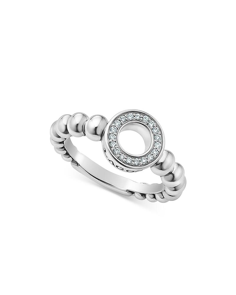 Lagos Sterling Silver Caviar Spark Diamond Ring Cover