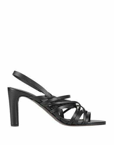 Del Carlo Woman Sandals Black Soft Leather Cover