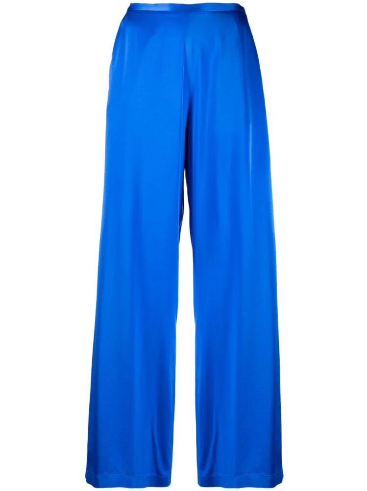 Forte Forte satin-finish wide-leg trousers - Blue Cover