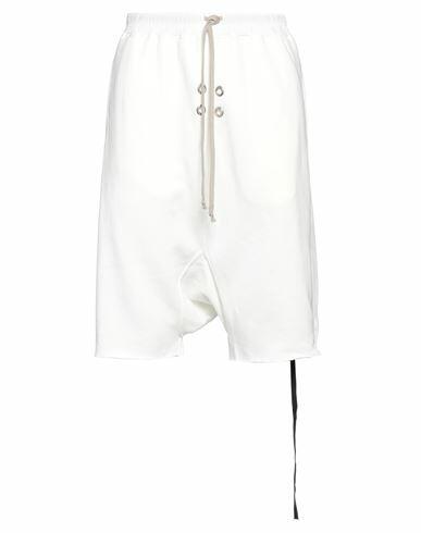 Drkshdw By Rick Owens Man Shorts & Bermuda Shorts Ivory Cotton, Elastane Cover