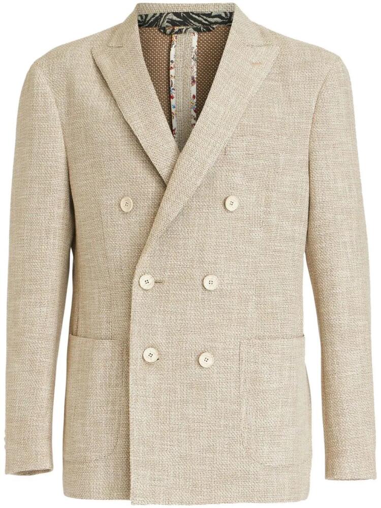 ETRO double-breasted peak-lapel blazer - Neutrals Cover