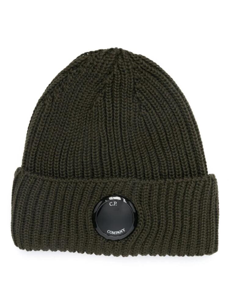 C.P. Company Lens detail beanie hat - Green Cover