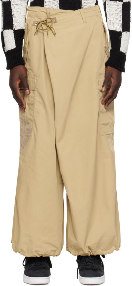 Junya Watanabe Beige Drawstring Cargo Pants Cover