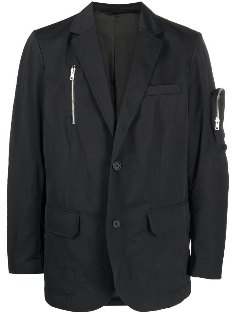 Helmut Lang multi-pocket single-breasted blazer - Black Cover