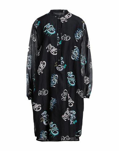 Rochas Woman Midi dress Black Cotton, Silk Cover