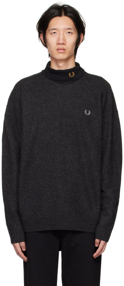 Fred Perry Black Marled Sweater Cover