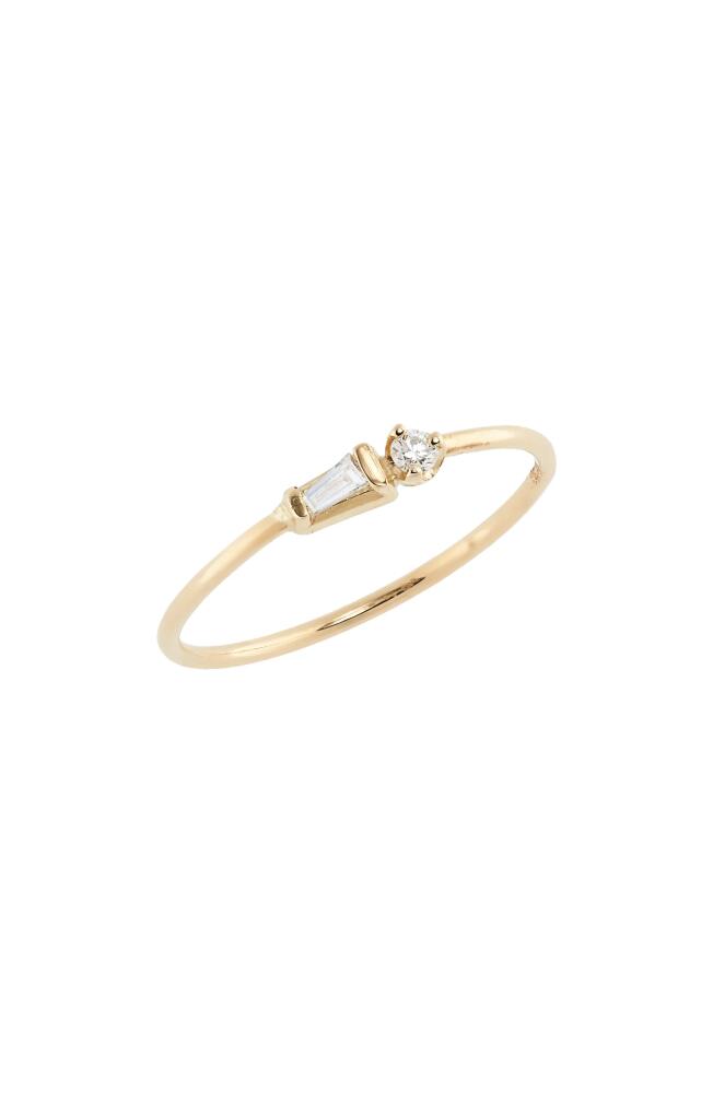 Zoë Chicco Round & Baguette Diamond Ring in 14K Yg Cover