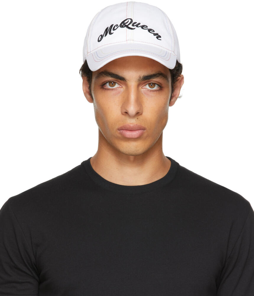 Alexander McQueen White & Multicolor Baseball Cap Cover