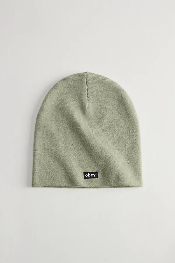 OBEY Label Skull Cap Beanie in Ivory Cover