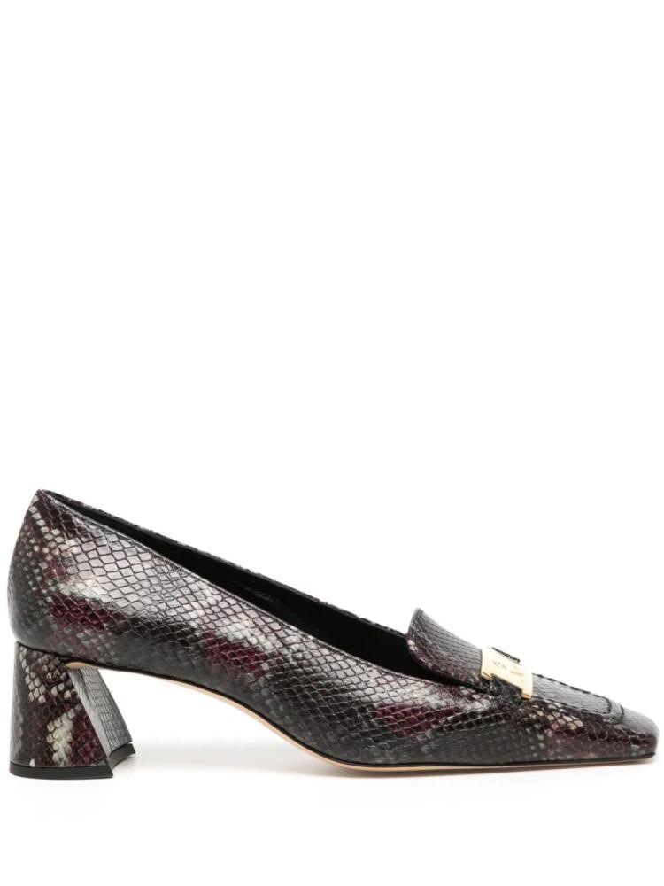 Rochas 52mm snakeskin-effect leather pumps - Purple Cover