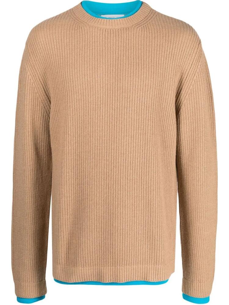 Manuel Ritz contrast-trimmed crew-neck jumper - Neutrals Cover