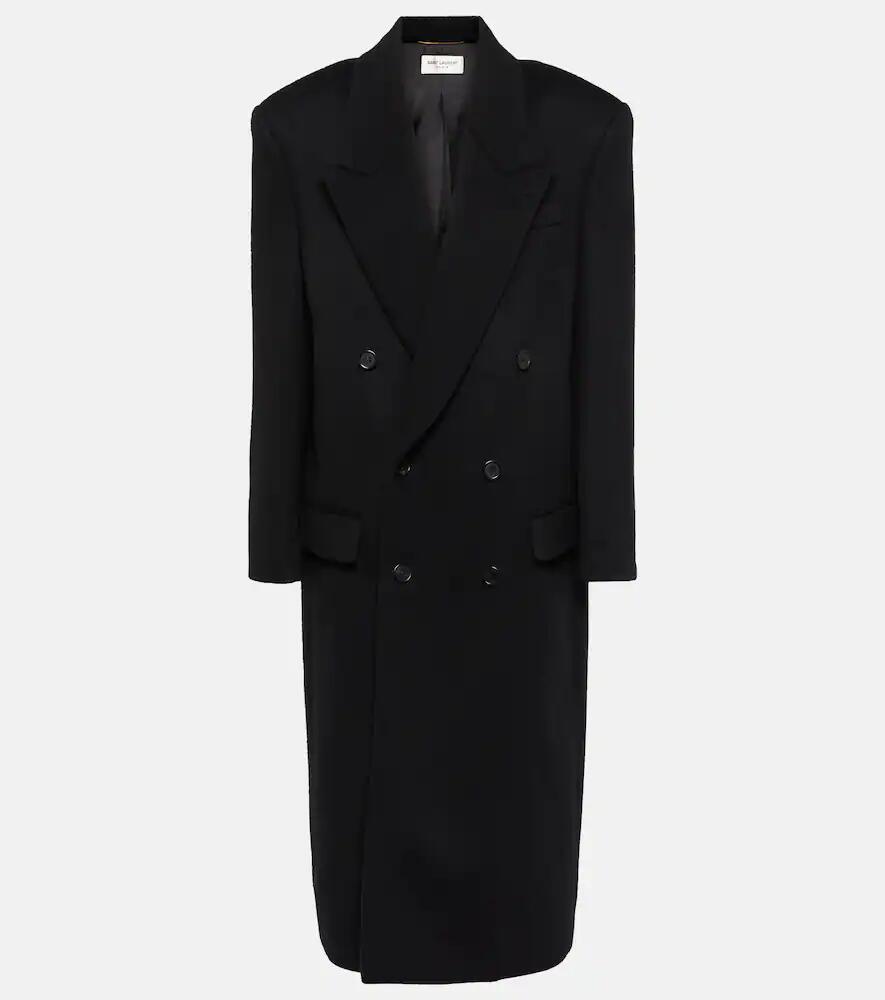 Saint Laurent Double-breasted virgin wool coat Cover