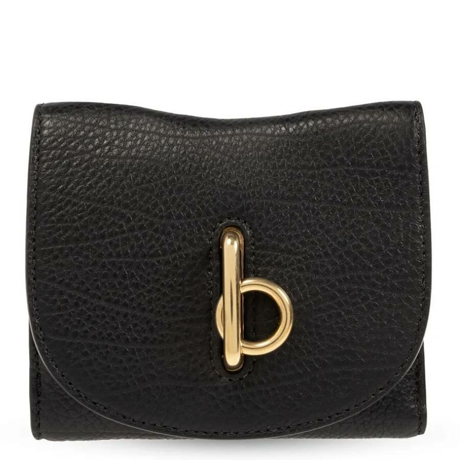 Burberry Rocking Horse Leather Compact Wallet In Black Cover