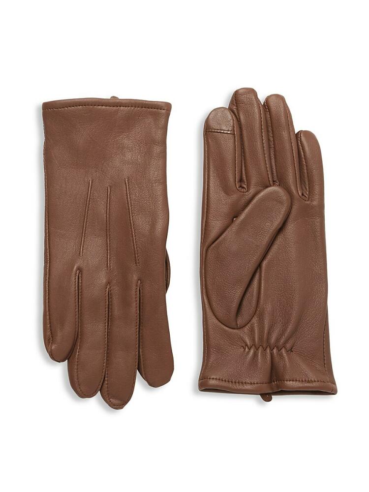 Saks Fifth Avenue Men's Leather Gloves - Caramel Cover