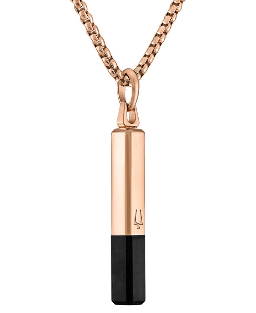 Bulova Black & Rose Gold-Tone Ip Stainless Steel Black Spinel 26" Pendant Necklace - Rose Gold Tone Cover