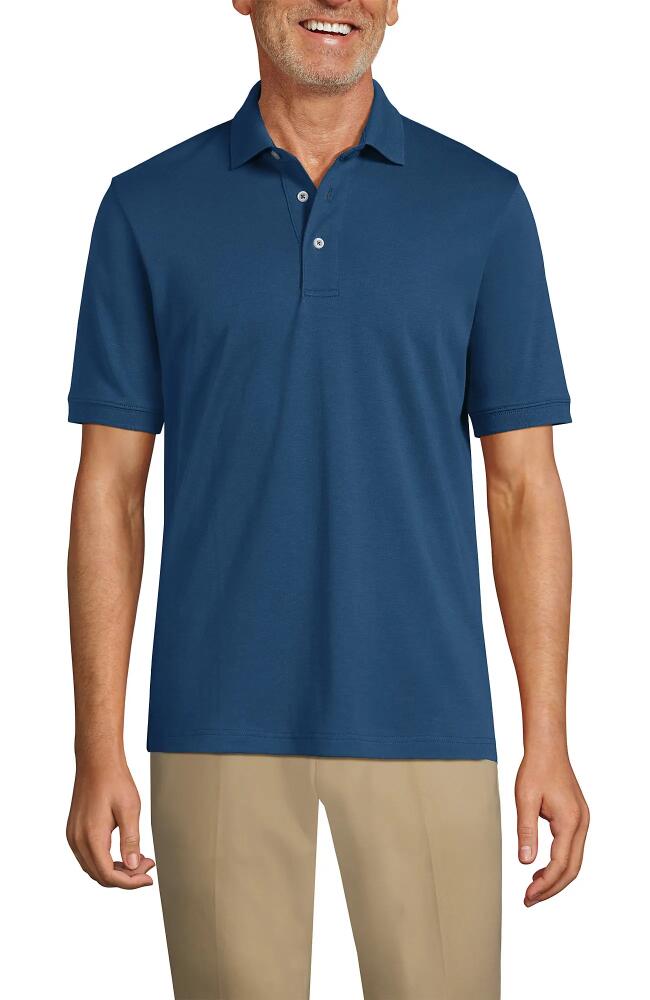 Lands' End Short Sleeve Cotton Supima Polo Shirt in Evening Blue Cover