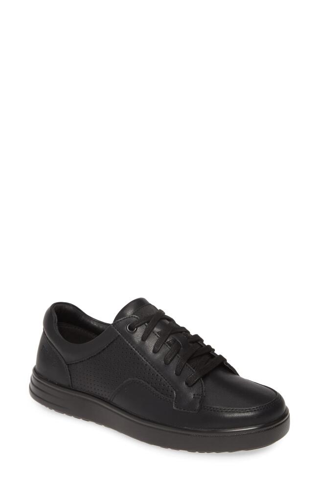 TRAQ by Alegria Baseq Low Top Sneaker in Black Leather Cover