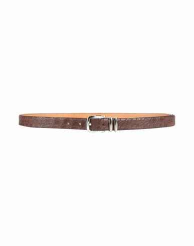 Eleventy Man Belt Cocoa Leather, Metal Cover