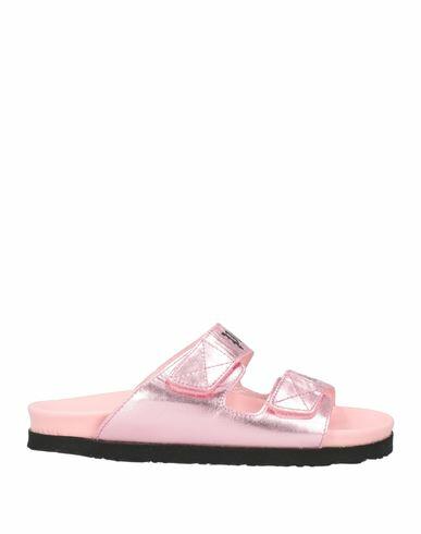 Palm Angels Woman Sandals Pink Leather Cover