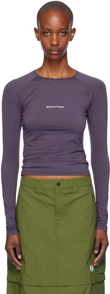 District Vision Purple Lightweight Long Sleeve Fitted Sport T-Shirt Cover