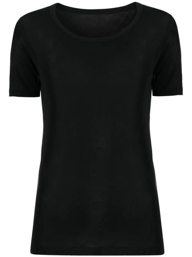 Yohji Yamamoto wide-neck cotton T-shirt - Black Cover