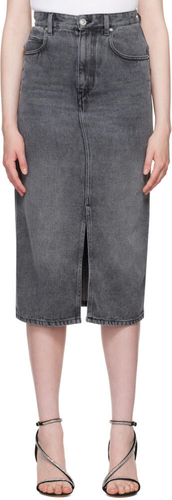 Isabel Marant Gray Tilauria Denim Midi Skirt Cover