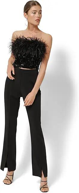 line and dot Alexis Split Pants (Black) Women's Casual Pants Cover